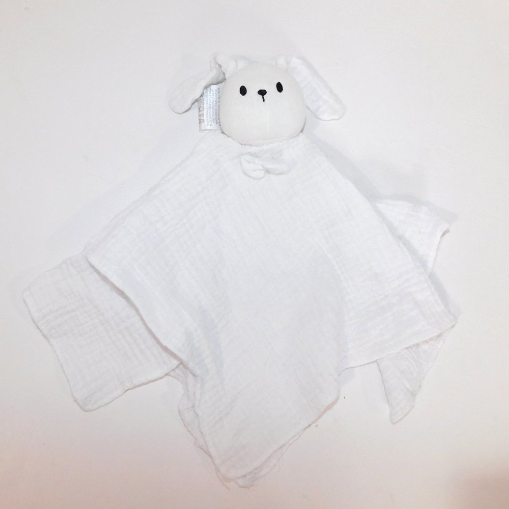 Littles GlucksteinHome White Cotton Bunny Rabbit Security Blanket Nunu Lovey